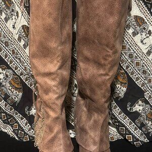 Unique Brown Boots with Lace Detail